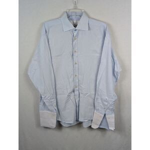 Robert Graham Greek Key Design Embroidered Shirt Light Blue Men's Size 2XL